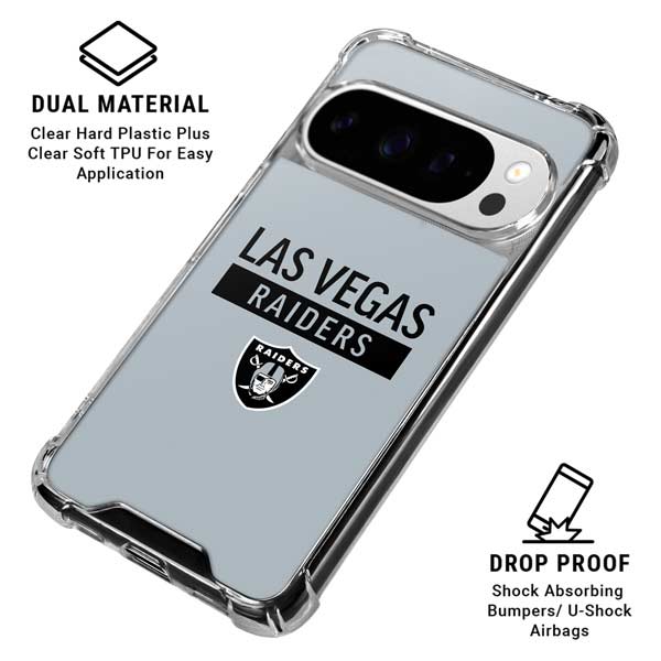 NFL Las Vegas Raiders Silver Performance Series Google Pixel 10 Pro Clear Case
