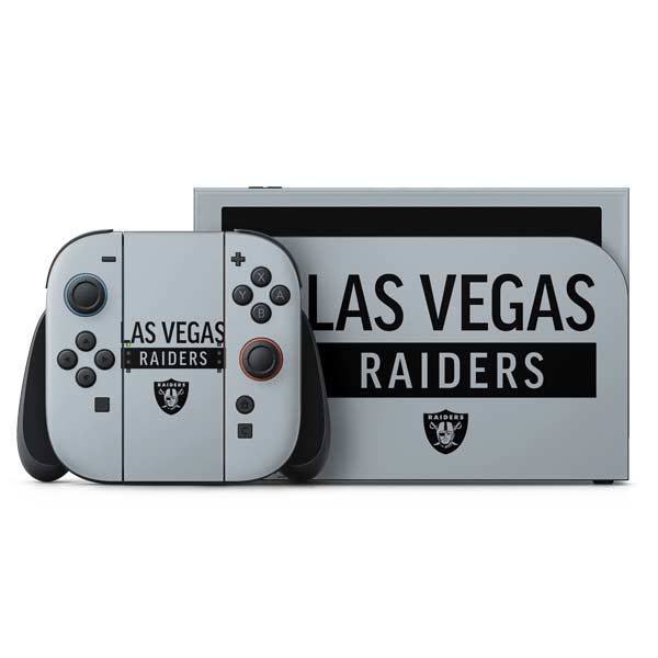 NFL Las Vegas Raiders Silver Performance Series Nintendo Skins
