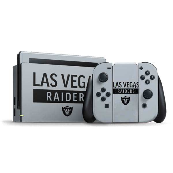 NFL Las Vegas Raiders Silver Performance Series Nintendo Skins