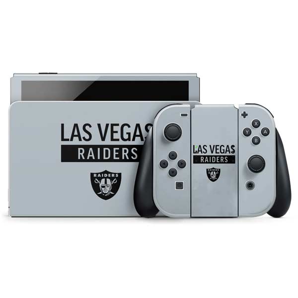 NFL Las Vegas Raiders Silver Performance Series Nintendo Skins
