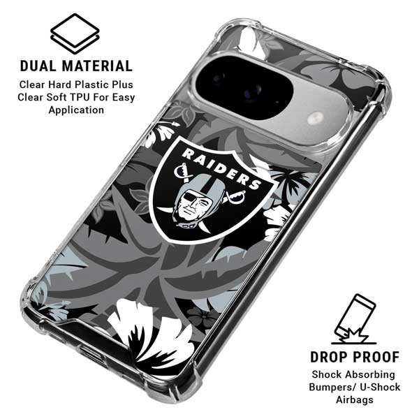 NFL Las Vegas Raiders Tropical Print Google Pixel 10 Clear Case