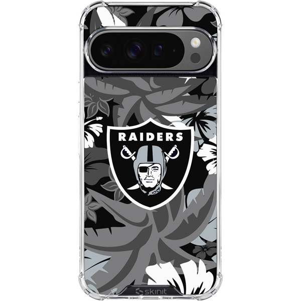 NFL Las Vegas Raiders Tropical Print Google Pixel 10 Pro XL Clear Case