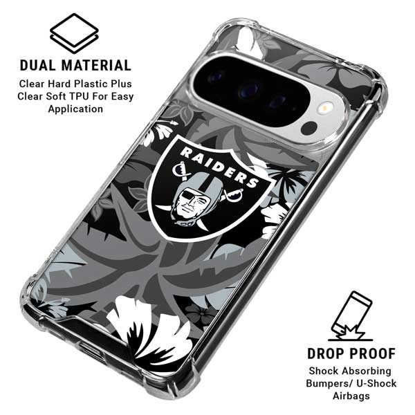 NFL Las Vegas Raiders Tropical Print Google Pixel 10 Pro XL Clear Case
