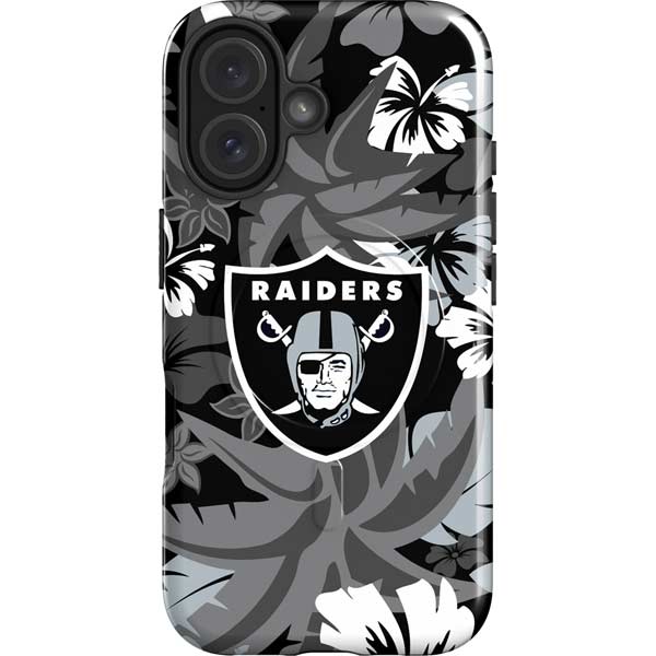 NFL Las Vegas Raiders Tropical Print iPhone 16 Magsafe Impact Case