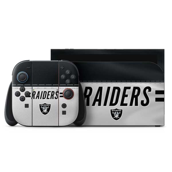 NFL Las Vegas Raiders White Striped Nintendo Skins