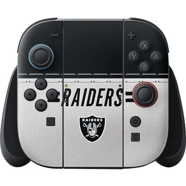 NFL Las Vegas Raiders White Striped Nintendo Skins