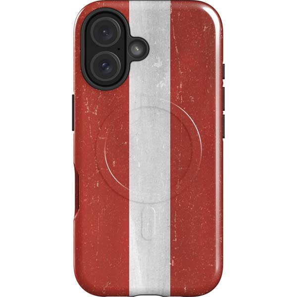 Latvia Flag Distressed iPhone 16 Plus Magsafe Impact Case