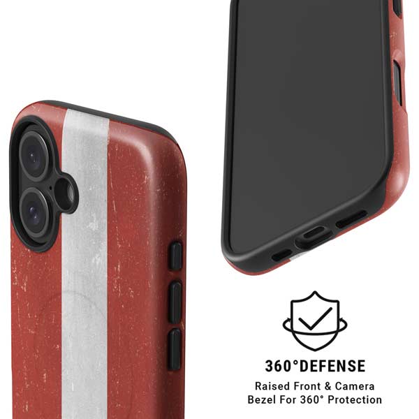 Latvia Flag Distressed iPhone 16 Plus Magsafe Impact Case