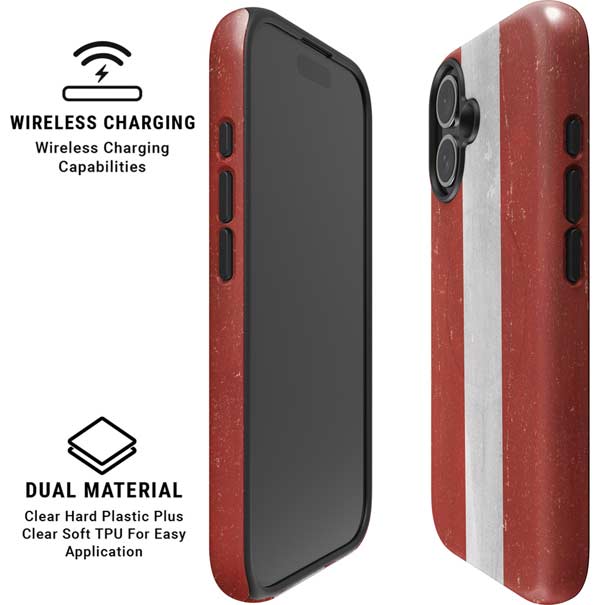 Latvia Flag Distressed iPhone 16 Plus Magsafe Impact Case
