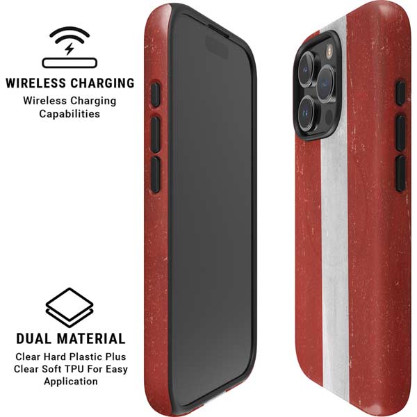 Latvia Flag Distressed iPhone 16 Pro Magsafe Impact Case