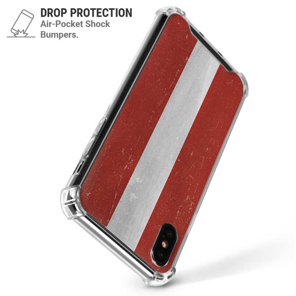 Latvia Flag Distressed iPhone X/XS Clear Case