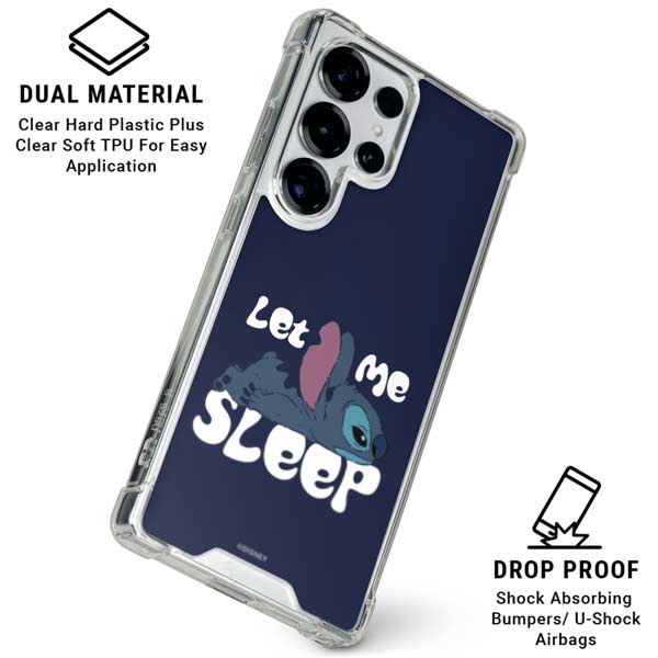 Disney Lilo and Stitch Let Me Sleep Galaxy S25 Ultra Clear Case