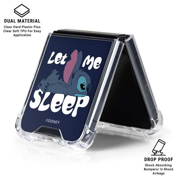 Disney Lilo and Stitch Let Me Sleep Galaxy Z Flip7 Clear Case