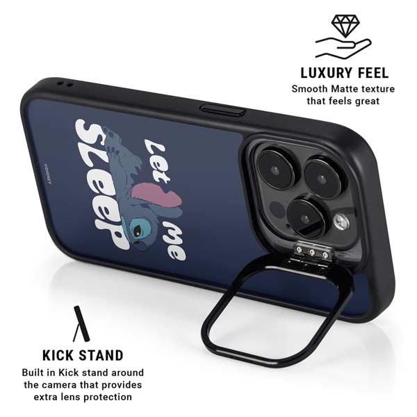 Disney Lilo and Stitch Let Me Sleep iPhone 14 Pro Kickstand Case