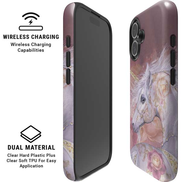 Licorne Florale Rose Unicorn by Laurie Prindle iPhone 16 Plus Magsafe Impact Case