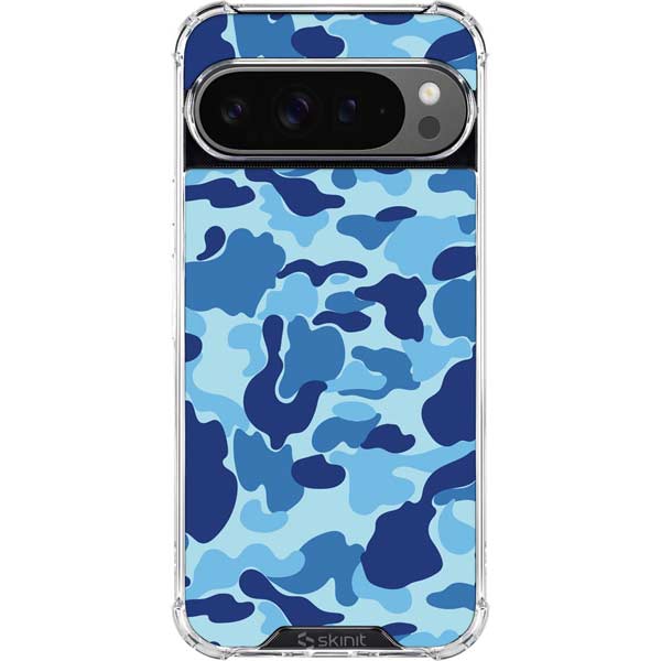 Light Blue Street Camo Google Pixel 10 Pro Clear Case
