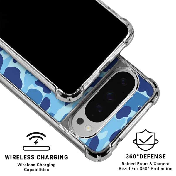 Light Blue Street Camo Google Pixel 10 Pro Clear Case