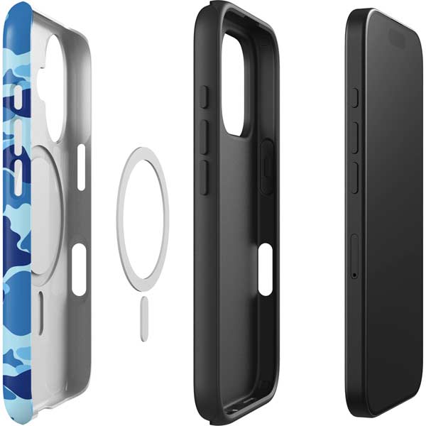 Light Blue Street Camo iPhone 16 Plus Magsafe Impact Case
