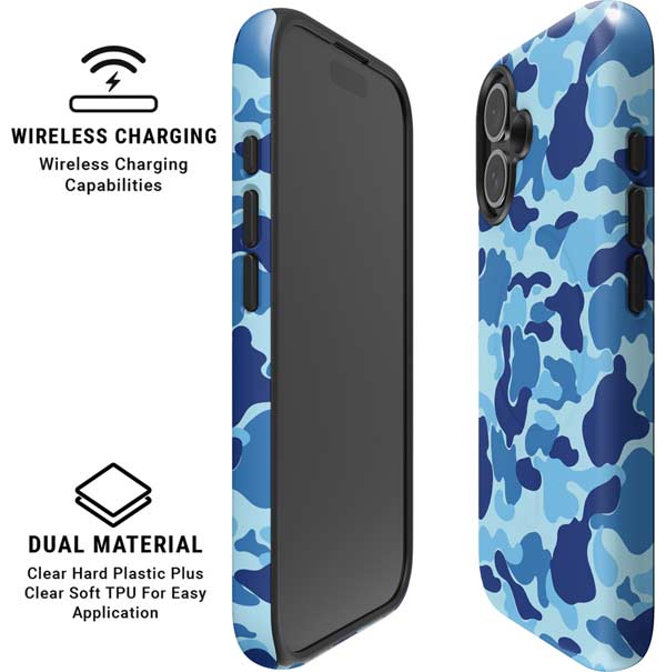 Light Blue Street Camo iPhone 16 Plus Magsafe Impact Case
