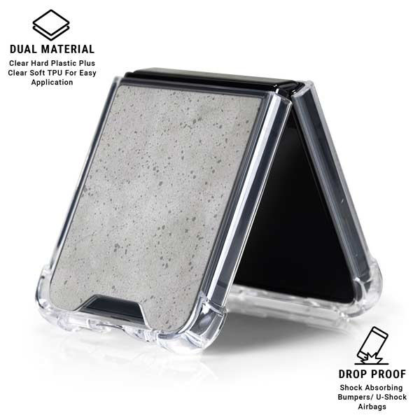 Light Grey Concrete Galaxy Z Flip7 Clear Case