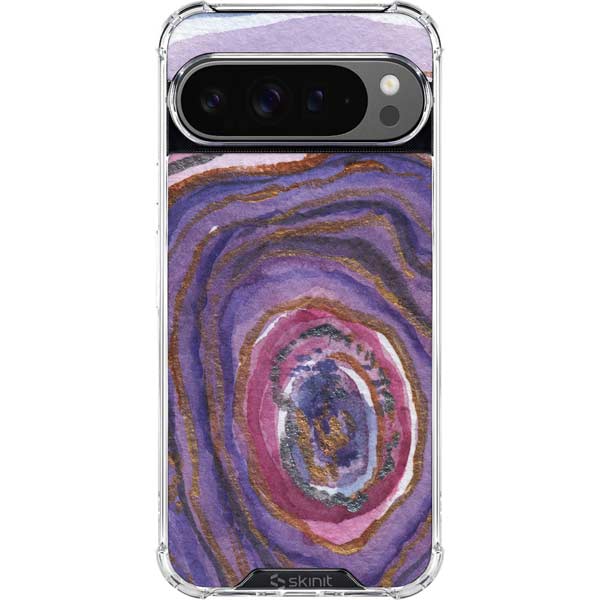 Lilac Watercolor Geode Google Pixel 10 Pro Clear Case
