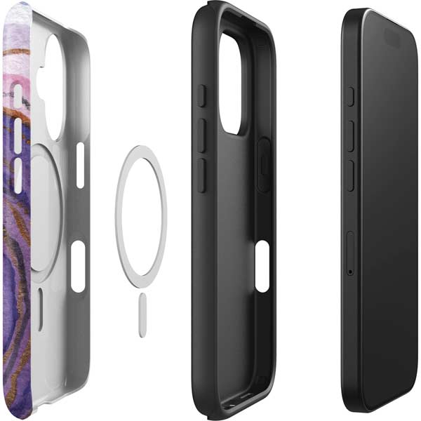 Lilac Watercolor Geode iPhone 16 Plus Magsafe Impact Case