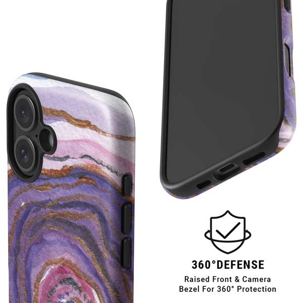 Lilac Watercolor Geode iPhone 16 Plus Magsafe Impact Case
