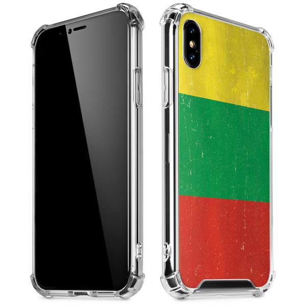 Lithuania Flag Distressed iPhone X/XS Clear Case
