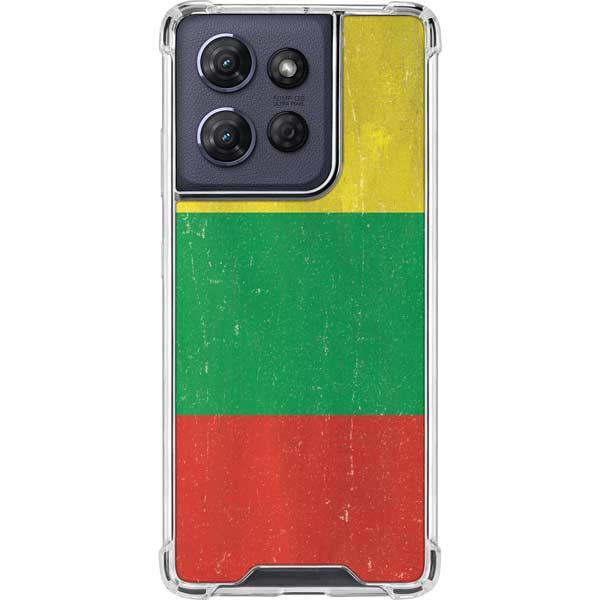 Lithuania Flag Distressed Moto G Power 5G (2025) Clear Case