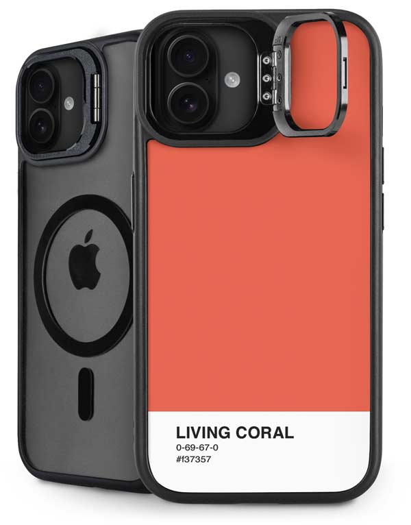 Living Coral iPhone 16 Kickstand Case