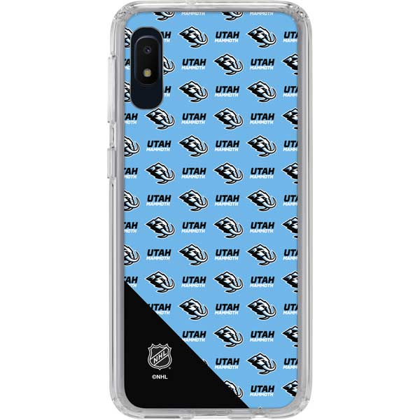 NHL Utah Mammoth Logo Pattern Galaxy A10e Clear Case