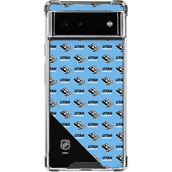 NHL Utah Mammoth Logo Pattern Google Pixel 6 Clear Case