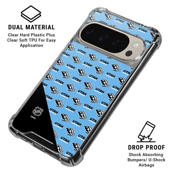 NHL Utah Mammoth Logo Pattern Google Pixel 9 Pro XL Clear Case