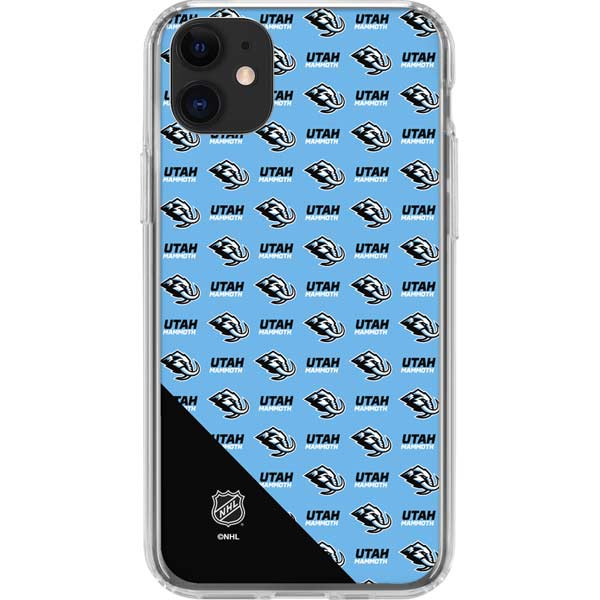 NHL Utah Mammoth Logo Pattern iPhone 11 Clear Case