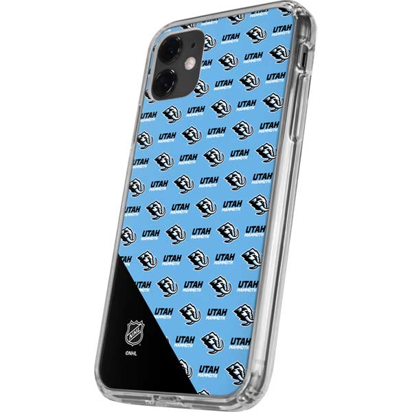 NHL Utah Mammoth Logo Pattern iPhone 11 Clear Case