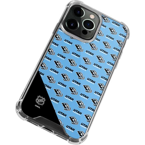NHL Utah Mammoth Logo Pattern iPhone 14 Pro Clear Case
