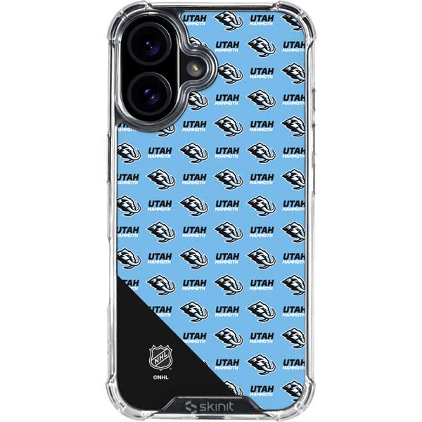 NHL Utah Mammoth Logo Pattern iPhone 16 Clear Case