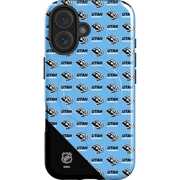 NHL Utah Mammoth Logo Pattern iPhone 16 Plus Magsafe Impact Case