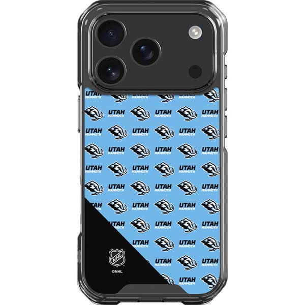 NHL Utah Mammoth Logo Pattern iPhone 17 Pro Clear Case