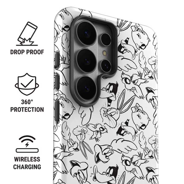 Looney Tunes Looney Squad Black and White Grid Galaxy S26 Ultra Impact Case