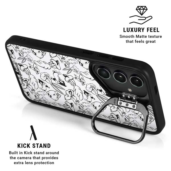 Looney Tunes Looney Squad Black and White Grid Galaxy S26 Ultra Kickstand Case