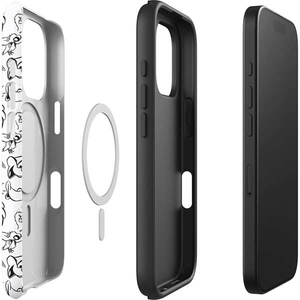 Looney Tunes Looney Squad Black and White Grid iPhone 16 Pro Magsafe Impact Case