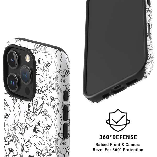 Looney Tunes Looney Squad Black and White Grid iPhone 16 Pro Magsafe Impact Case