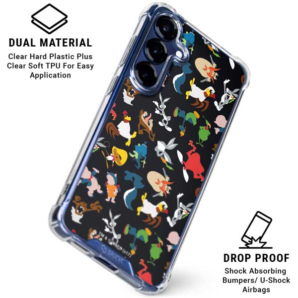 Looney Tunes Identity Pattern Galaxy S25 Plus Clear Case