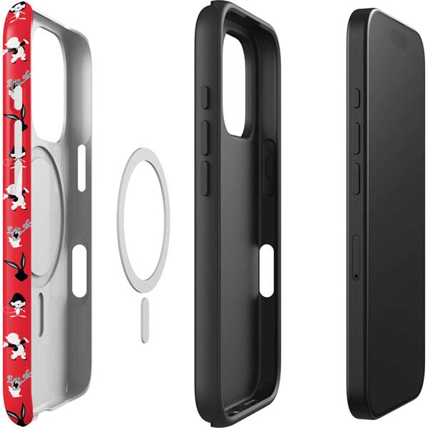 Looney Tunes Identity Red Pattern iPhone 16 Pro Max Magsafe Impact Case