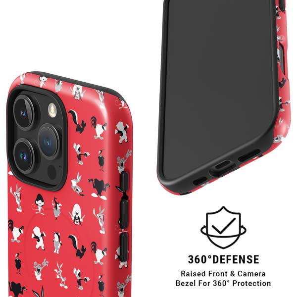 Looney Tunes Identity Red Pattern iPhone 16 Pro Max Magsafe Impact Case