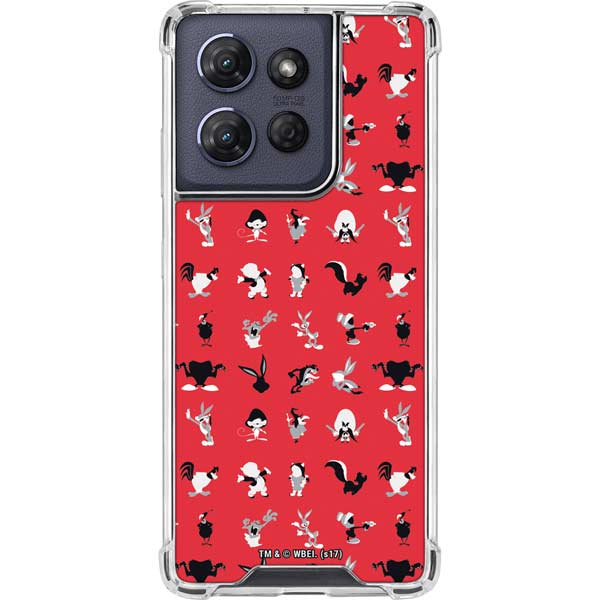 Looney Tunes Identity Red Pattern Moto G 5G (2025) Clear Case
