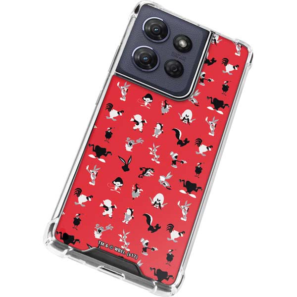 Looney Tunes Identity Red Pattern Moto G 5G (2025) Clear Case