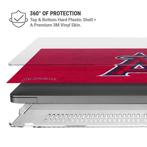 MLB Los Angeles Angels - Solid Distressed MacBook Pro 14in (2021-24) Case plus Skin