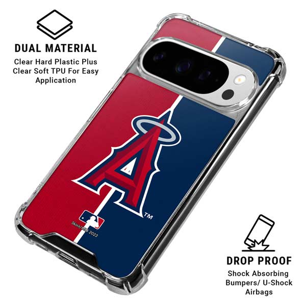 MLB Los Angeles Angels Split Google Pixel 10 Pro XL Clear Case